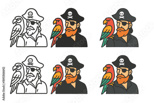 Parrot Pirate Design. Parrot Pirate Shoulder, elegant nautical design symbolizing courage, color, and companionship, first in line