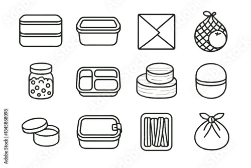 Icon icons lunchbox vector tub box bamboo eco washable insulated silicone seal