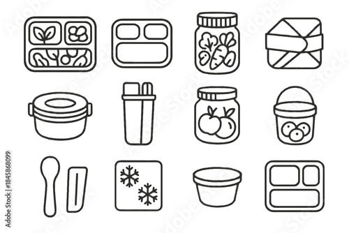 Reusable meal sustainable bamboo eco vector icon stick lunchbox lunch silicone snack