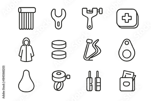 First vector tag urban icon gps bike tracker folding cage bell