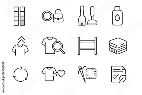 Icon arrows garment wardrobe curation mindful icons notes tools vector dividers minimal