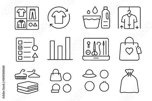 Schedule tools icon essentials icons shapes vector checklist clothing accessory wardrobe mindful
