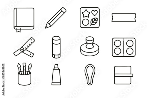 Pencil vector sponge band elastic journaling icons creative icon mini foldable stickers