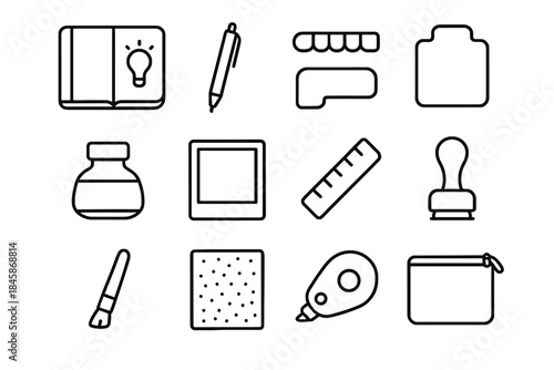 Journal marker vector adhesive handle pouch insert creative journaling icon page tape