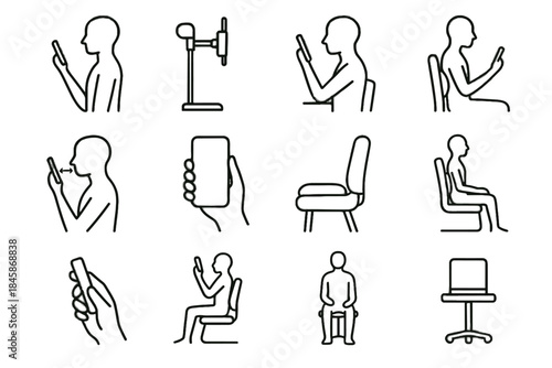 Placement cushion guide hand relaxed ergonomic vector bar cue phone icon