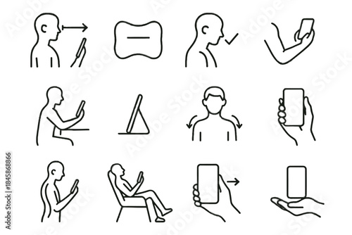 Icon healthy vector height phone balance proper cushion arrow indicator shape alignment