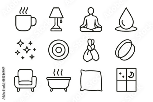 Pillow vector view cozy posture warm oils icon glow gentle icons evening