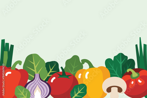 Fresh and Colorful Vegetable Border