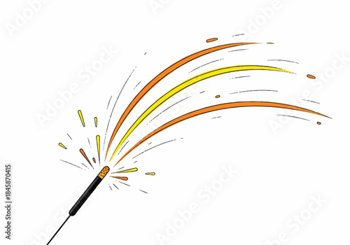 Colorful party popper bursts with confetti and radiant streaks.