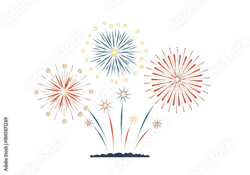 Colorful Fireworks Display Lighting Up the Night Sky in Festive Celebration.