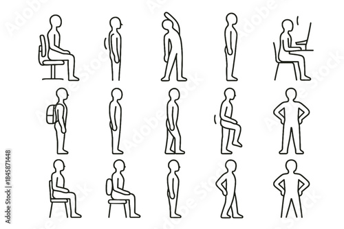 Icon shoulder vector stand posture tips adjustable backpack icons soft angle cushion