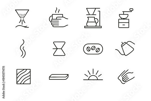 Profile tray mug icon linen vector mindful tidy coffee icons slow