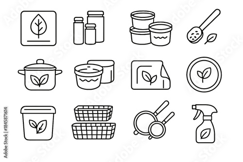 Compost vector mesh reusable eco food icon sorter defrost fridge kitchen