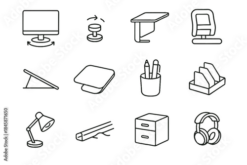 Swivel grid vector clamp workspace mouse icon angle knob base ergonomic icons