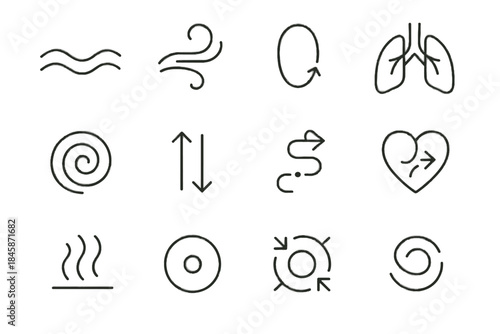 Path inhale calm icon guided counting expanding icons arrows curl breathing exhale