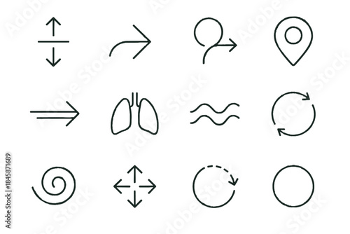 Marker rhythm flow calming gentle outline icon vector curve calm techniques breathing