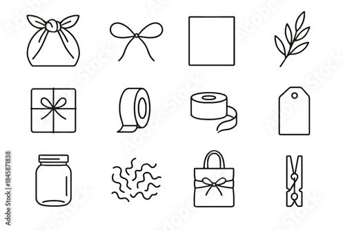 Gift tote wrap container vector upcycled icon clothespin sheet eco recycled