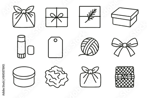 Icon jute eco paper glue vector cedar wrap gift lid fiber blank