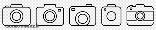 Camera line icons set