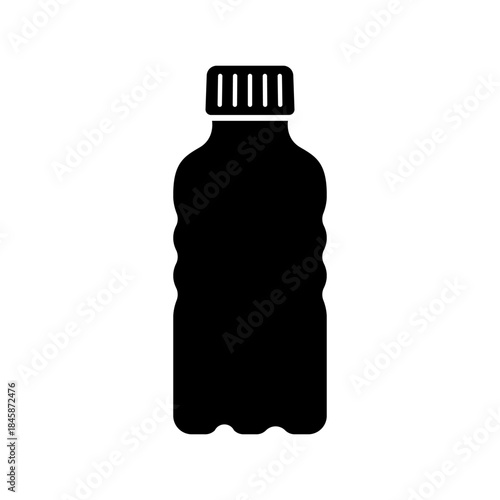 Bottle icon. Black silhouette. Side and front view. Vector simple flat graphic illustration. Isolated object on a white background.