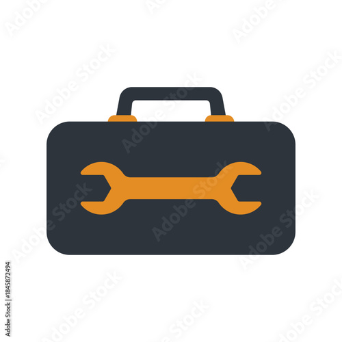 Toolbox icon. Colored silhouette. Front and side view. Vector simple flat graphic illustration. Isolated object on a white background.