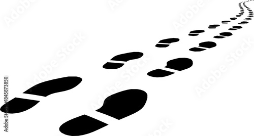 Footprints caused by executive shoes Travel concept. vector illustration.
