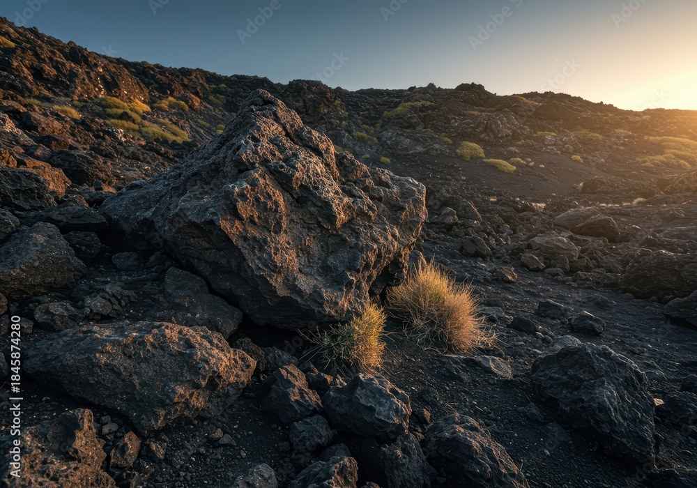 Obraz premium Exploring ancient geological formations, massive igneous rock structures, and durable crystalline stone in a rugged outdoor environment, ancient, crystalline, coast