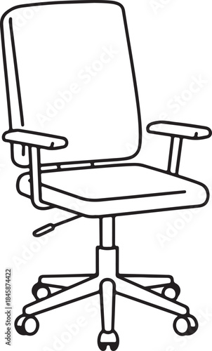 Office chair with armrests on casters