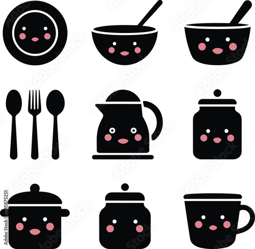 set of kitchen utensils