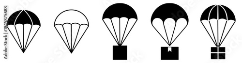 Parachute icon set