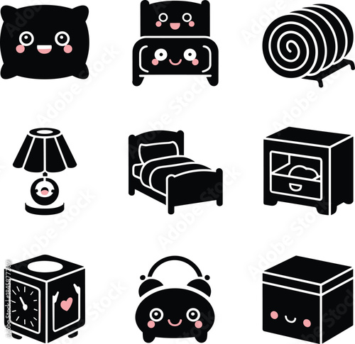 set of funny cartoon monsters