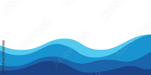Sea waves layered vector background illustration and sea beach vector illustration.