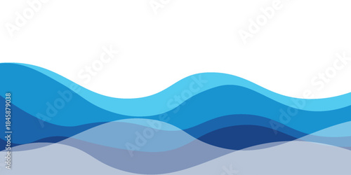 Sea waves layered vector background illustration and sea beach vector illustration.