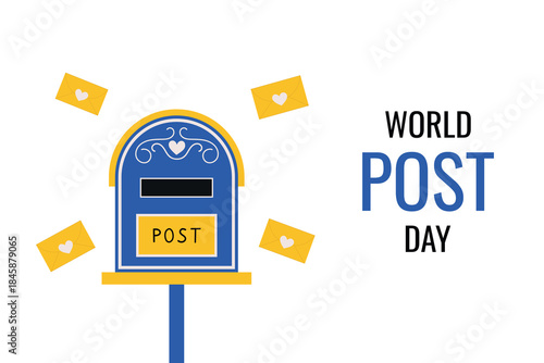 World Post Day. Mailbox with mail. Vector illustration.