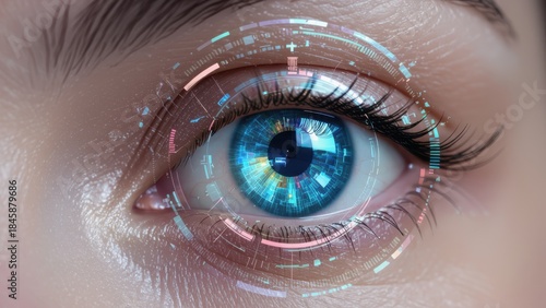 Cybernetic Eye with Futuristic Interface