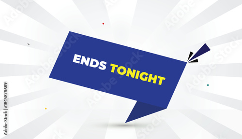 Editable EPS format web banner vector art illustration template design blue shapes yellow bold font white gray gradient abstract illustration sunshine business background 4k ends tonight