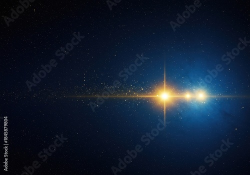 Wallpaper Mural Deep cosmic blue background with shimmering golden dust and an abstract celestial starburst pattern ,celestial, light, pattern Torontodigital.ca