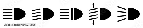 Headlight signal icon set