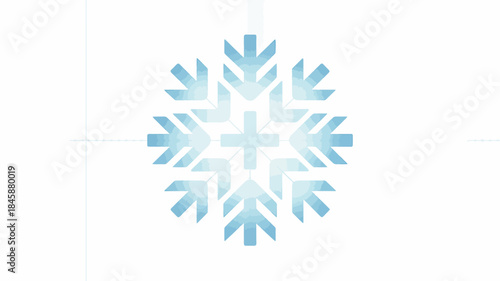 Stylized Blue Snowflake Icon With Gradient Colors On White Background winter cold