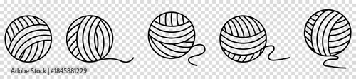 Set of yarn ball icons
