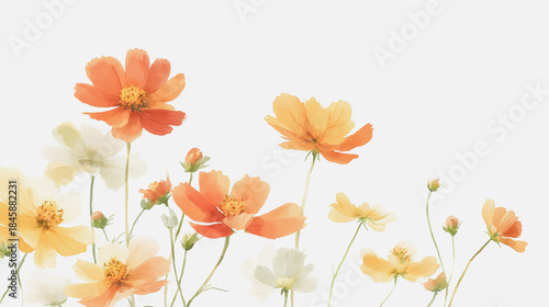 watercolor painting of Elegant wedding invitation card background vector. Minimal hand painted watercolor botanical flowers texture template background. Design for wedding, vip cover, poster, rsvp