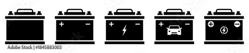 Car battery icon set