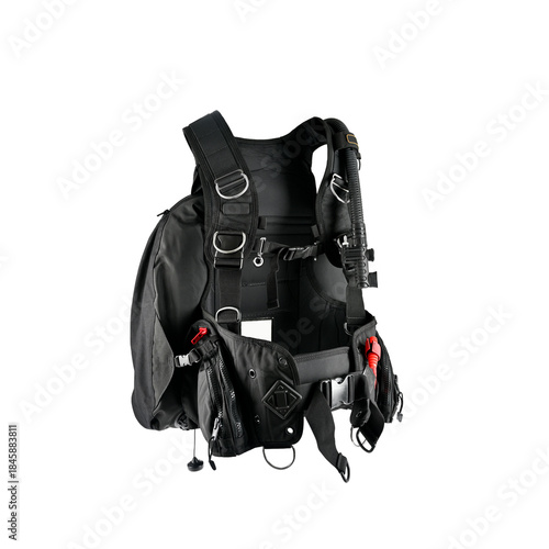 Scuba diving equipment bouyancy control device shortly known as BCD isolated on white background   