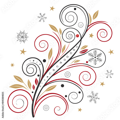 floral, flower, vector, design, pattern, decoration, leaf, illustration, art, ornament, ornate, plant, nature, frame, black, element, scroll, tattoo, spring, silhouette, decor, curve, card, curl