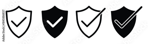 Set of security shields icons vector .