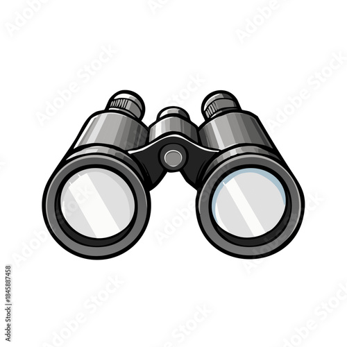 Illustrated Binoculars for Observation and Exploration, a Cartoon Drawing of Vision Equipment