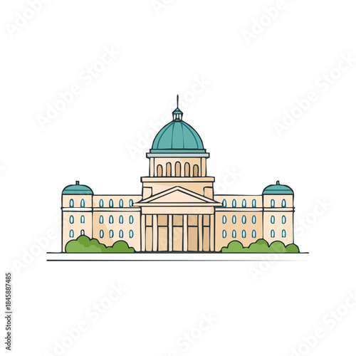Building with a Dome Illustration