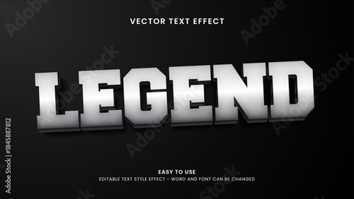 legend editable text effect 3d vector