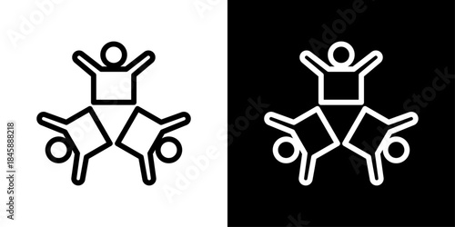 Teamwork icon representing collaboration, cooperation, shared goals, group effort, and productive team interaction.
