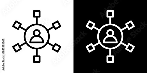 Affiliate marketing icon representing partner promotion, referral sales, commission earning, and digital marketing networks.